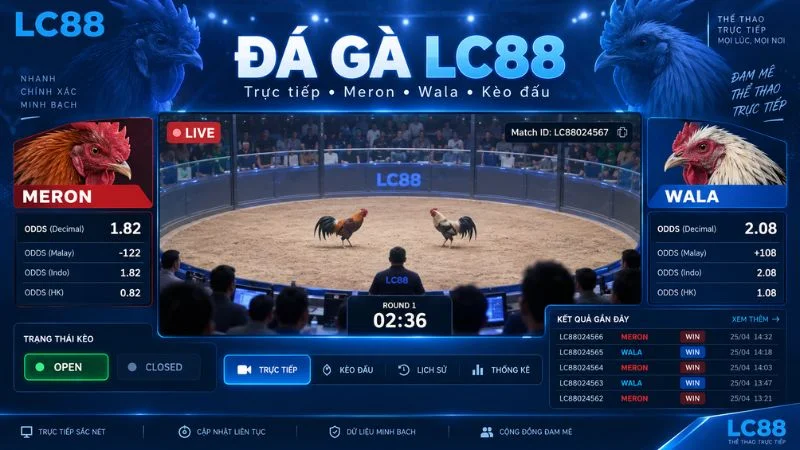 Đá Gà LC88 với livestream trận đấu Meron Wala và bảng odds