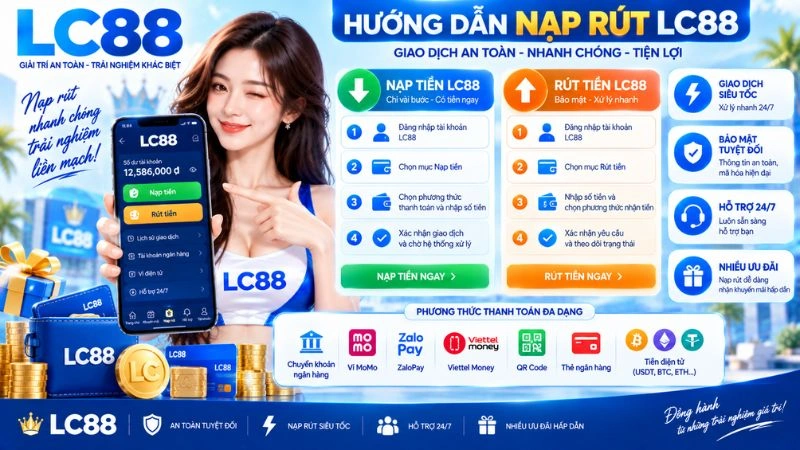 Hướng dẫn nạp và rút tiền LC88